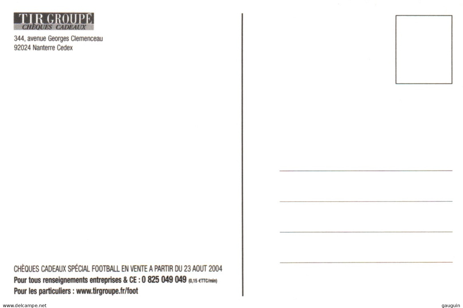 CPM - STADE - Illustration PUB "Tir Groupé" Chèques Cadeaux - LOT 2 CP  ... - Stadi