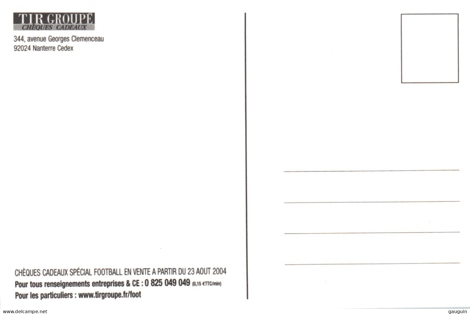 CPM - STADE - Illustration PUB "Tir Groupé" Chèques Cadeaux - LOT 2 CP  ... - Stadi