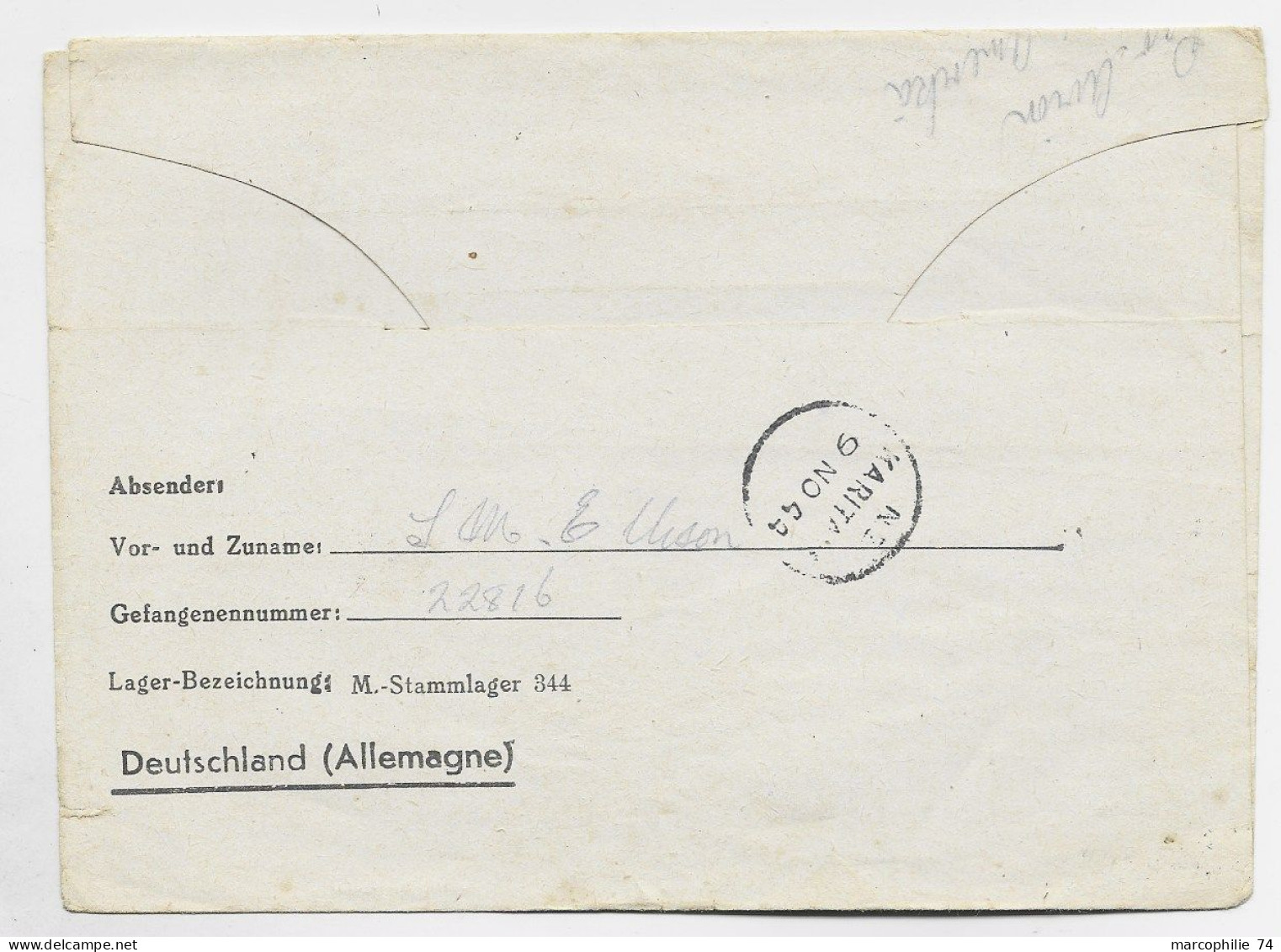 GERMANY FORMULE STALAG LETTRE COVER 25.8.1944 TO  OTAGO NEW ZEALAND - Storia Postale