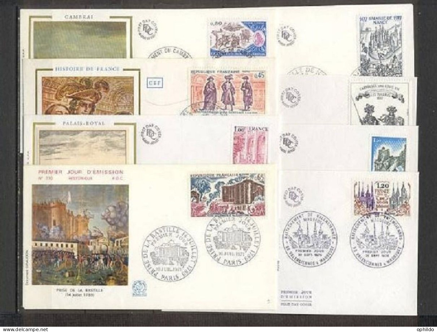 Lot De 8 FDC/premiers Jours Theme Histoire B/TB Dont Revolution - French Revolution