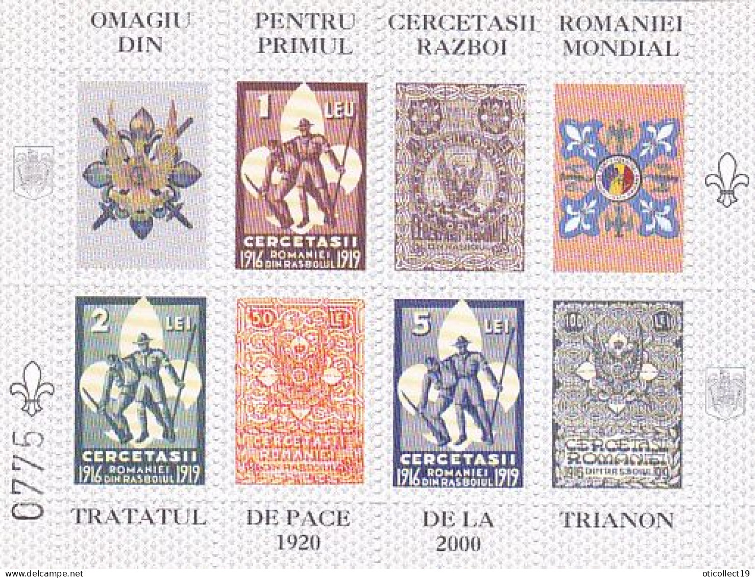 FULL SHEETS, SCOUTS, SCOUTISME, ROMANIAN SCOUTS IN WW1 MEMORIAL SHEET, 2000, ROMANIA - Full Sheets & Multiples