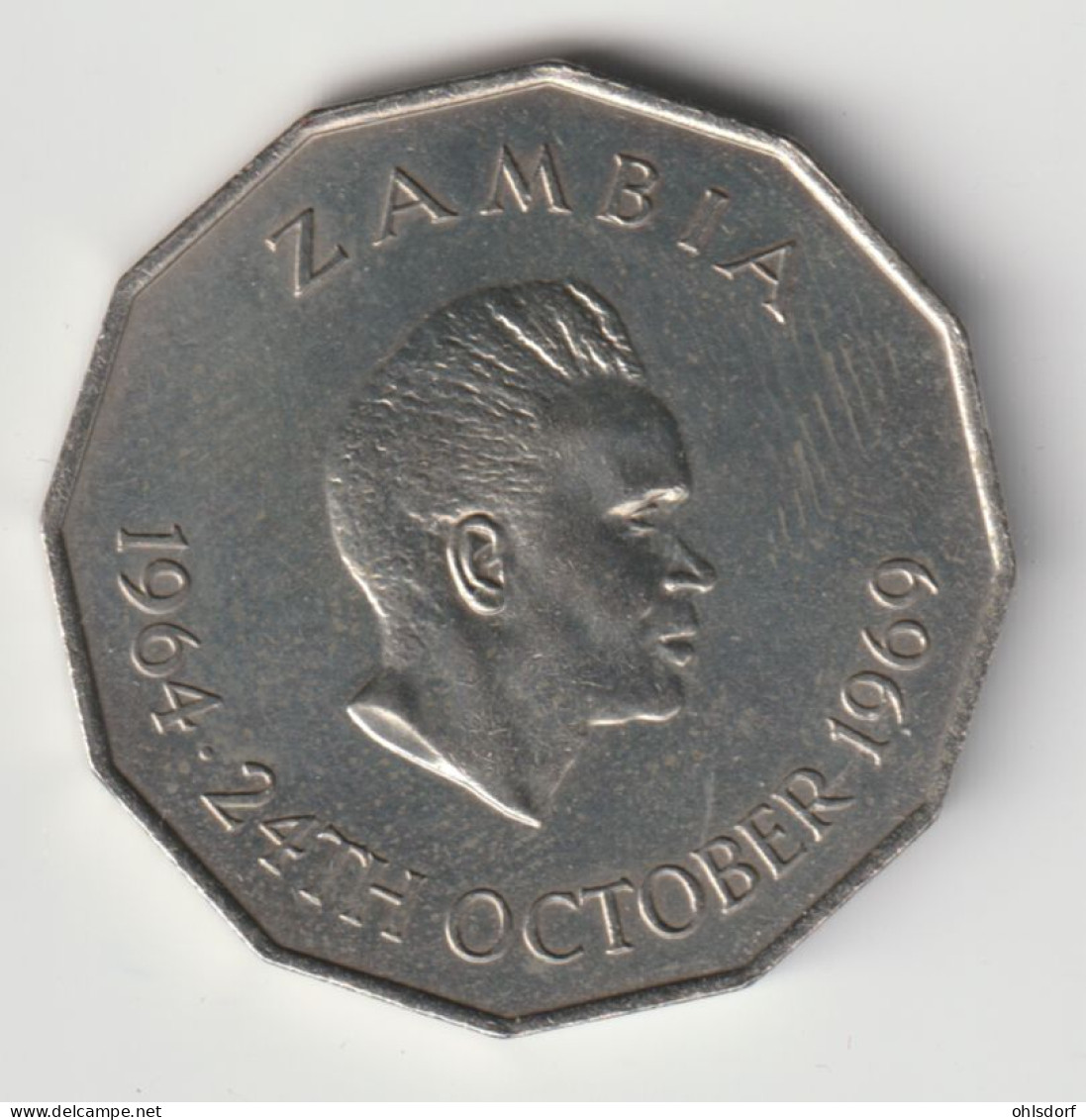 ZAMBIA 1969: 50 Cents, FAO, KM 14 - Sambia