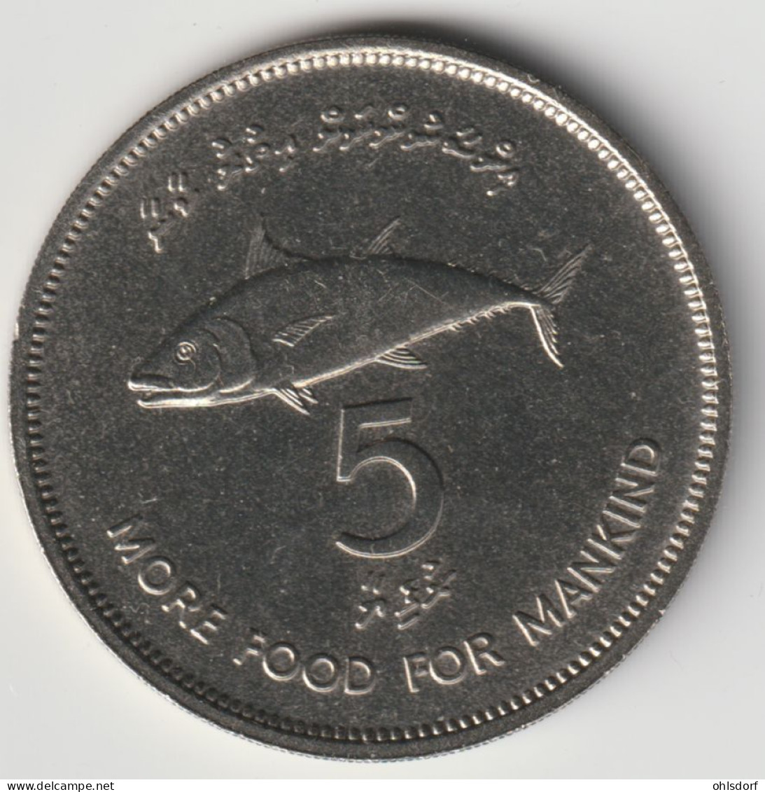 MALEDIVES 1970: 5 Rupees, FAO, KM 55 - Malediven