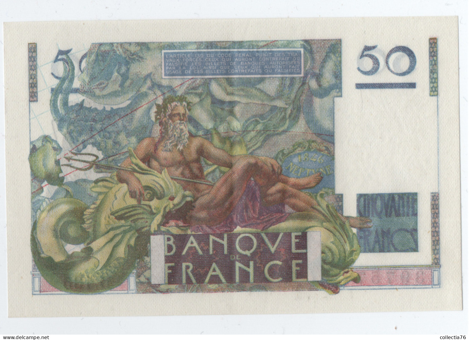 BILLETS FRANCE 50 FRANCS TYPE LE VERRIER 39757 D135 19 5 1949 F#20/12 P#127b VOIR SCAN - 50 F 1946-1951 ''Le Verrier''