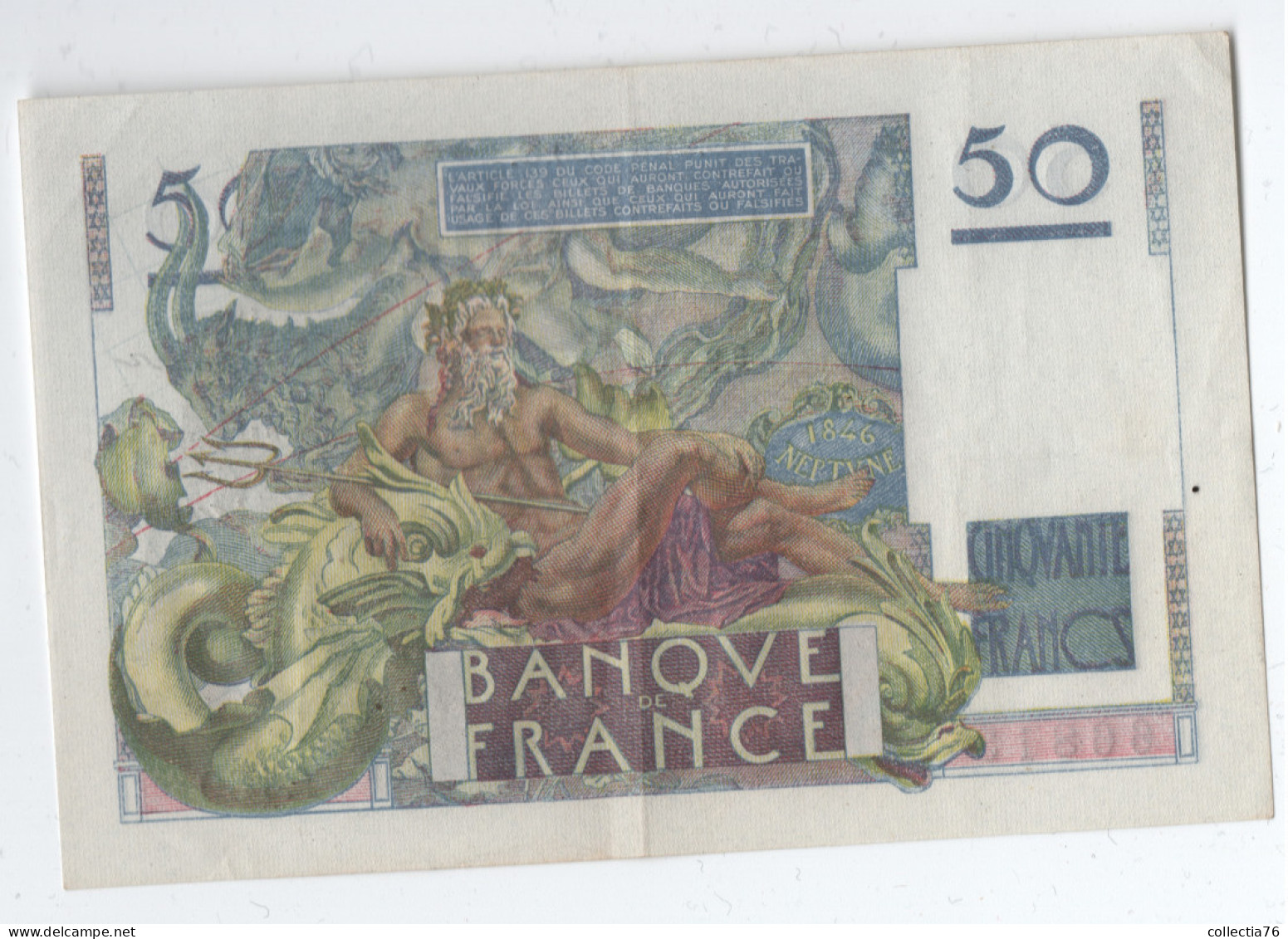 BILLETS FRANCE 50 FRANCS TYPE LE VERRIER 66813 24 8 1950 F#20/16 P#127c VOIR SCAN - 50 F 1946-1951 ''Le Verrier''