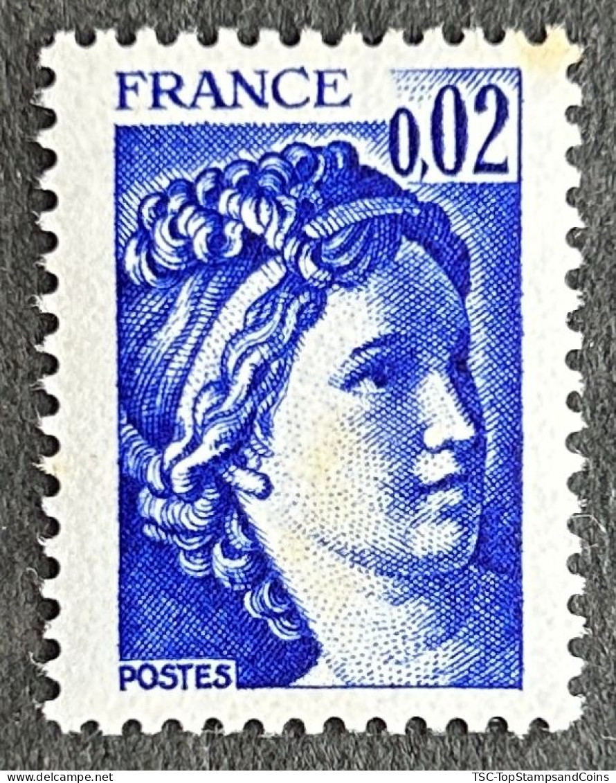 FRA1963MNH - Type Sabine - 2c MNH Stamp W/ Shiny Gum 1977-78 - France YT 1963 - 1977-1981 Sabine De Gandon