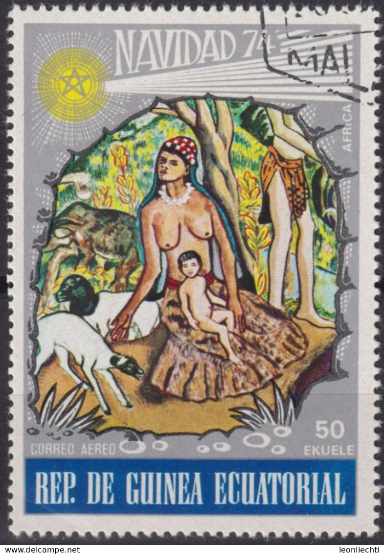 1974 Äquatorial-Guinea AEREO ° Mi:GQ 443, Sn:GQ 74-123, Yt:GQ PA35-B, Weihnachten 1974, Holy Family -Africa2 - Äquatorial-Guinea