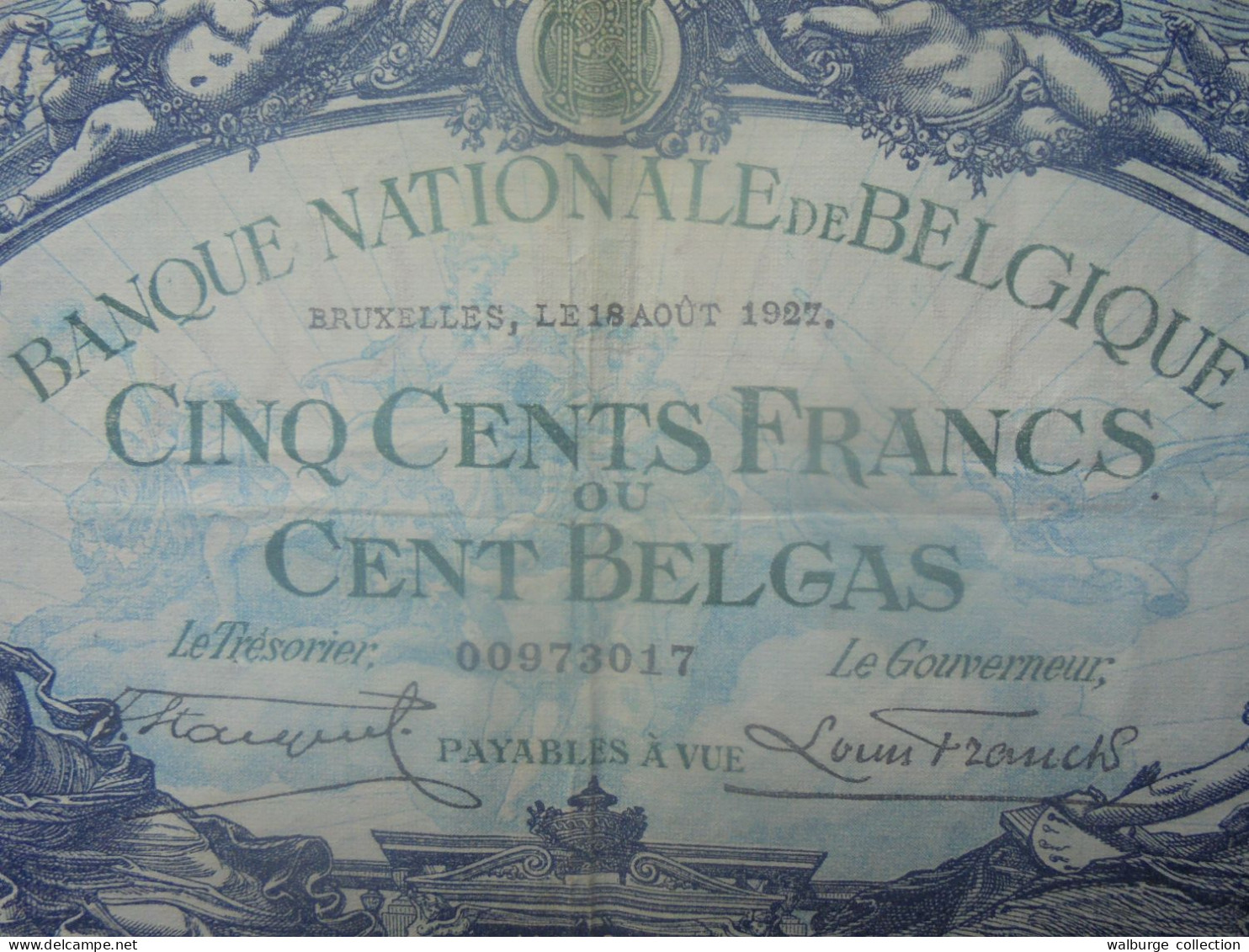 BELGIQUE 500 FRANCS 1927 DATE+RARE ! Circuler (B.18) - 500 Francs-100 Belgas