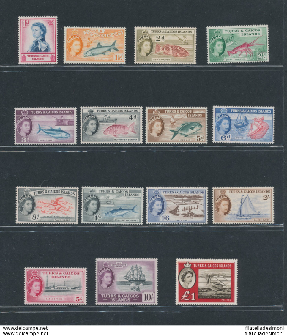 1957 Turks E Caicos Islands - Stanley Gibbons N. 237/50 + 253 - Effige Di Elisabetta II,15 Valori MNH** - Altri & Non Classificati