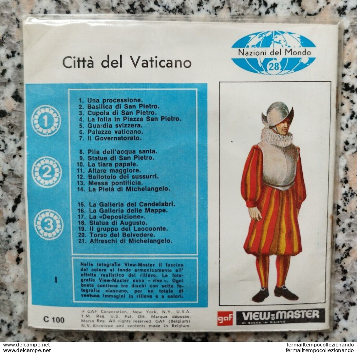 Bp84 View Master  Citta' Del Vaticano 21 Immagini Stereoscopiche Vintage - Visionneuses Stéréoscopiques