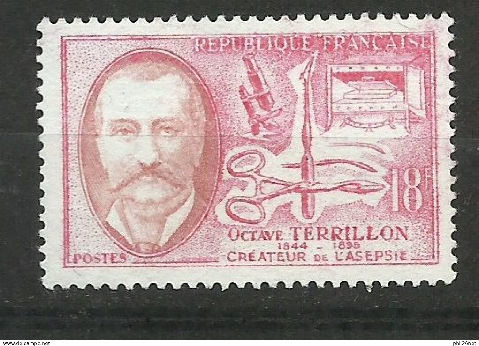 France N°1097  Octave Terrillon  Aseptie Rouge Et Brun  Neuf  ( *  )    B/TB  Voir Scans Soldes ! ! ! - Nuovi