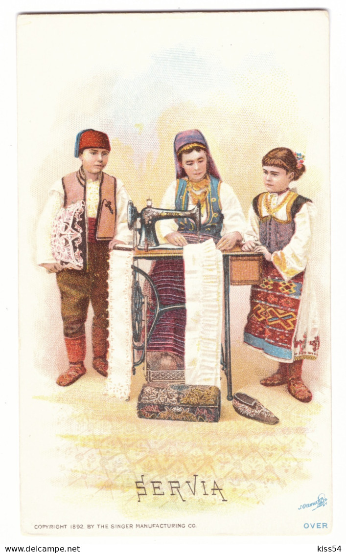 SER 9 - 19188 ETHNIC Woman And Children, Litho, Serbia - Old Postcard - Unused - 1892 - Serbie