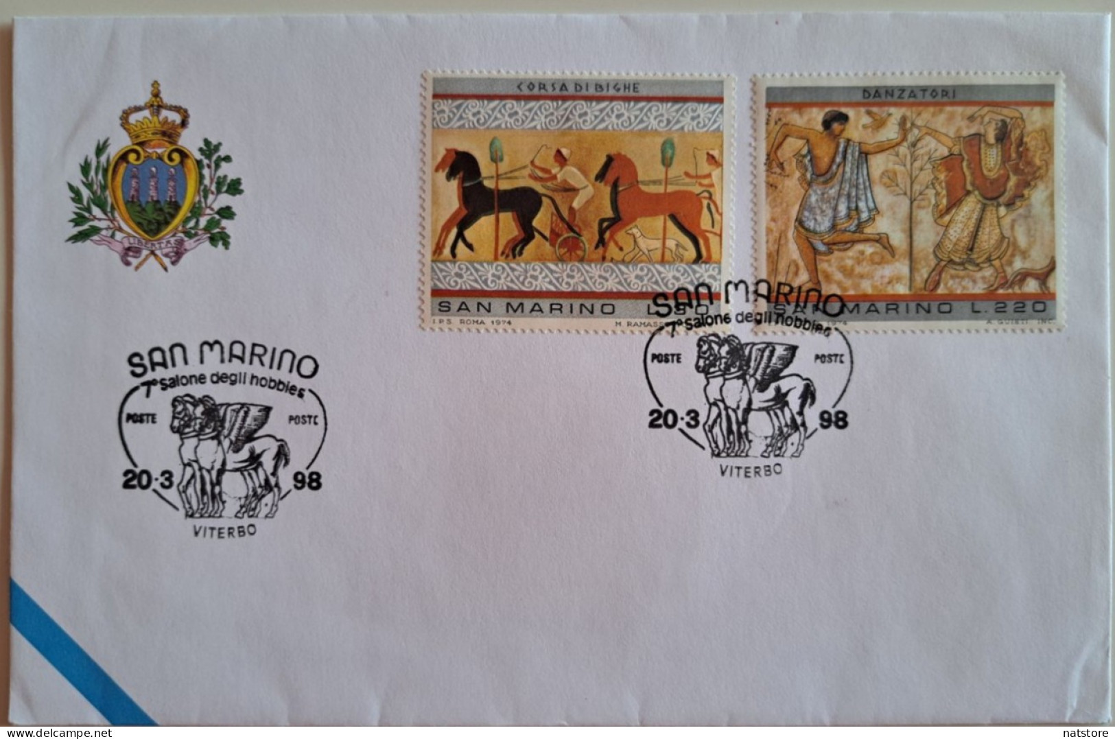 1974..SAN MARINO..COVER WITH STAMPS+SPECIAL CANCELLATION.. - Storia Postale