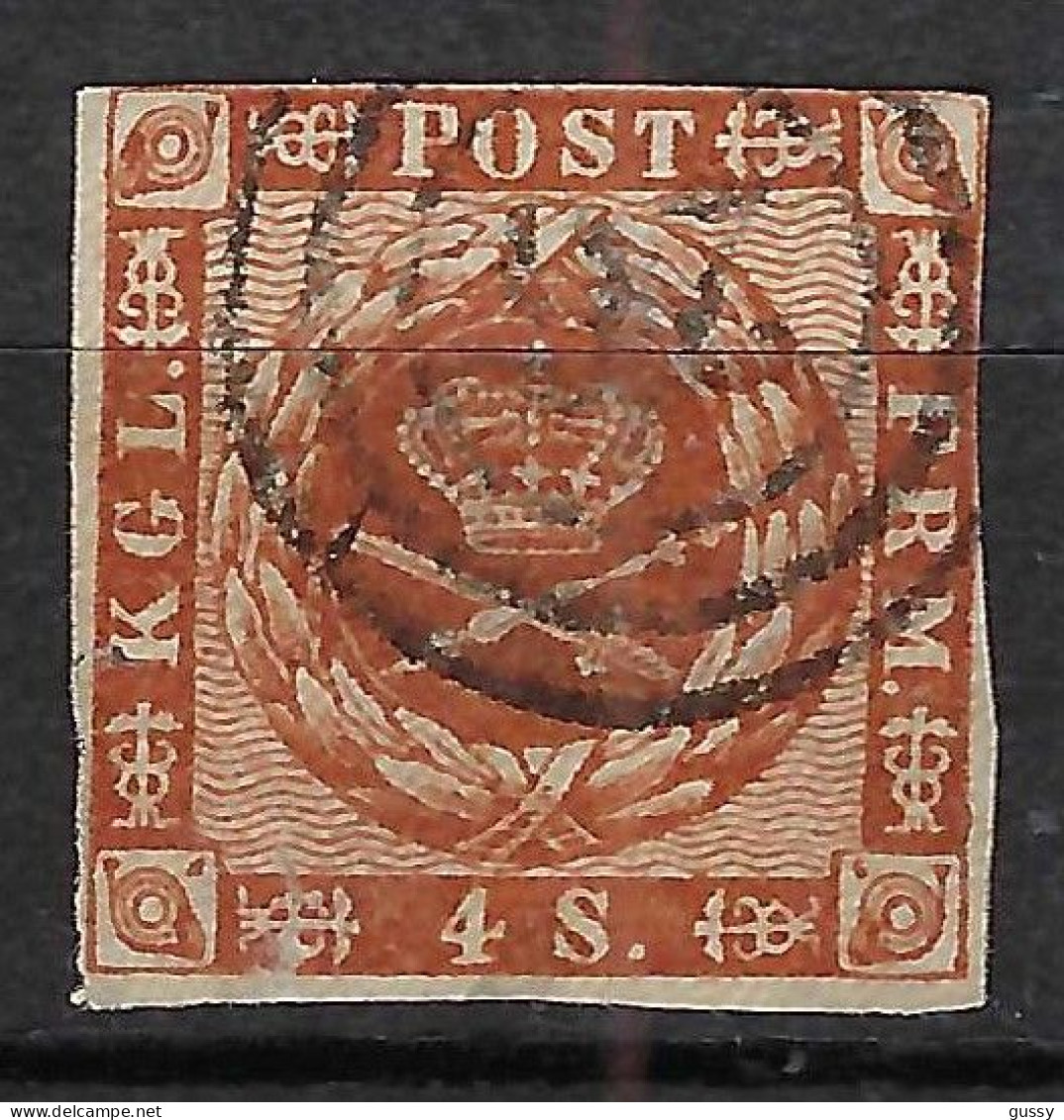 DANEMARK Ca.1858-63: Le Y&T 8, Fond Ondulé - Oblitérés
