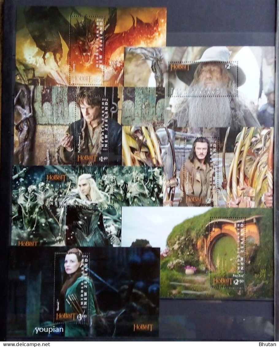 New Zealand 2014, The Hobbit, Seven MNH Unusual S/S - Nuevos