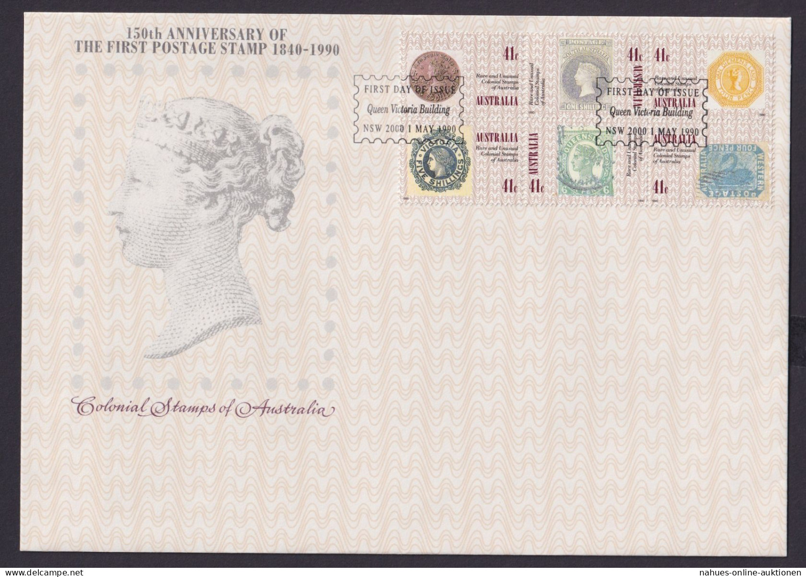 Australien Brief Queen Victoria 150 Jahre Zusammendruck Marken Kolonien - Sammlungen