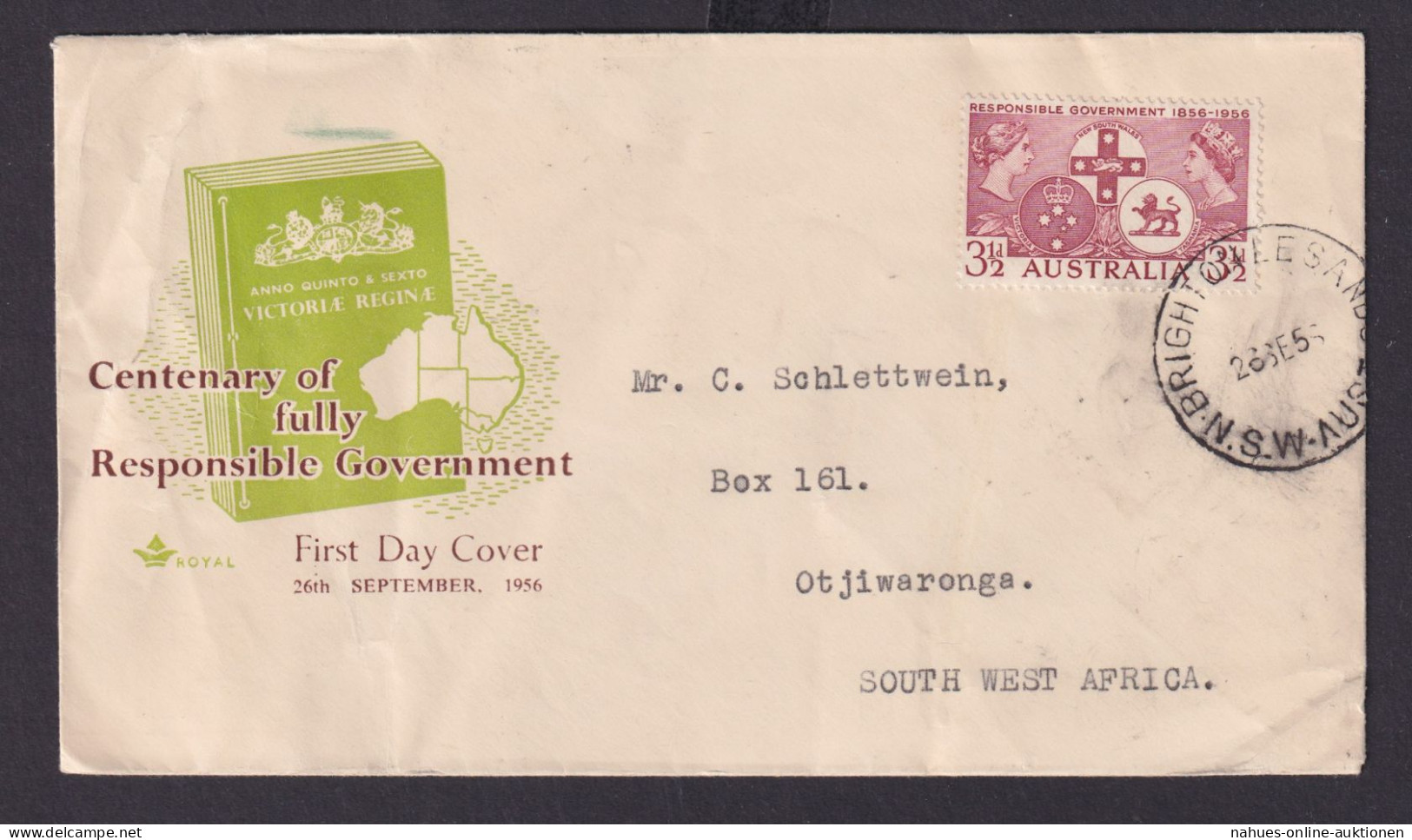 Briefmarken Australien Brief Selbstverwaltung Neusüdwales Als FDC N Otjiwarongo - Verzamelingen