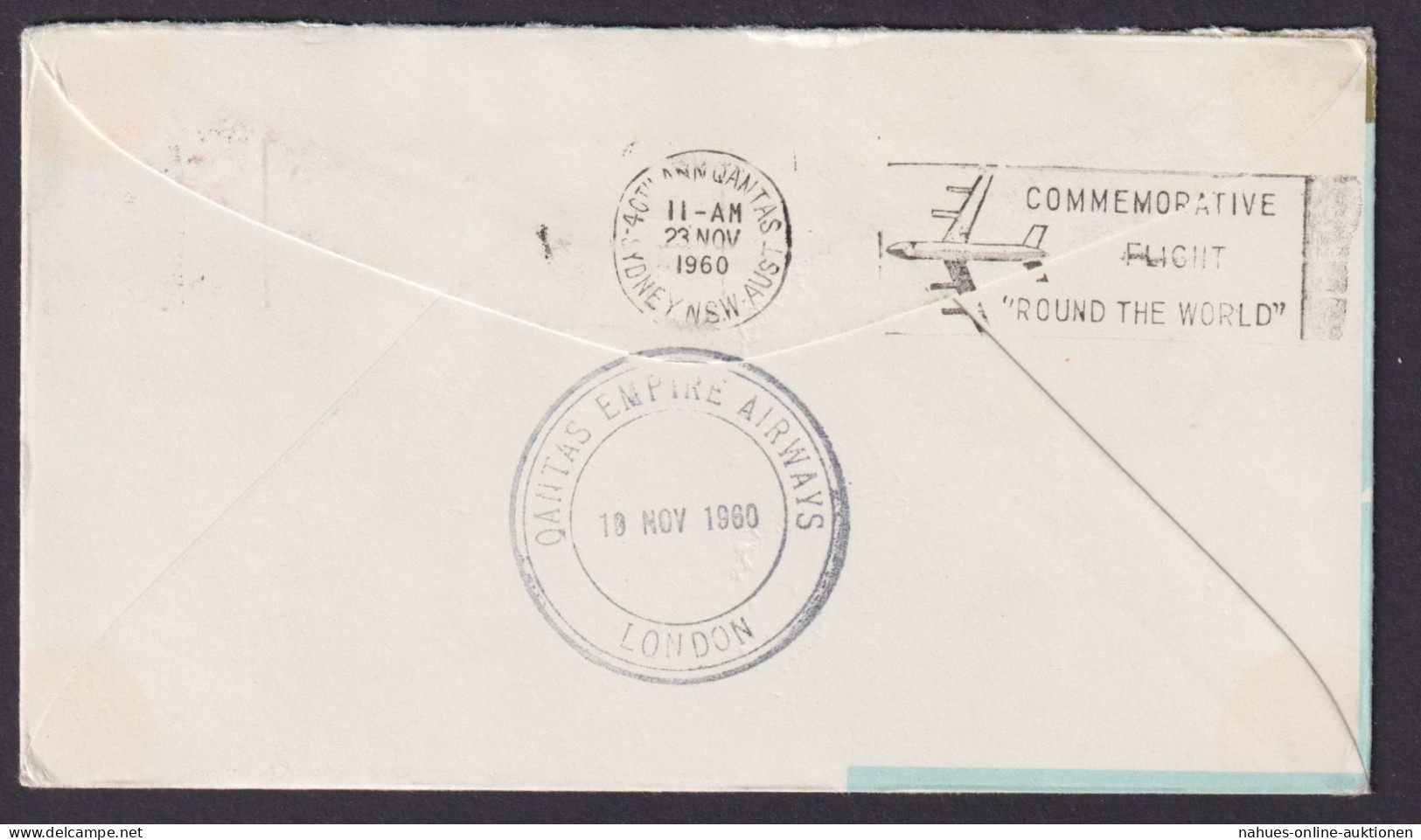 Flugpost Air Mail Brief Australien EF 5 Sh. Boeing 707 Qantas Nach Sydney New - Collections