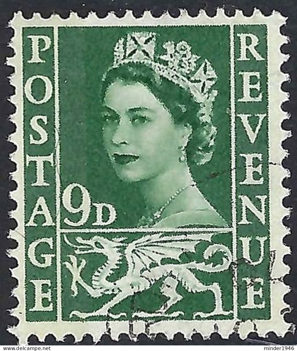 GREAT BRITAIN Wales 1967 QEII 9d Bronze-Green SGW4 FU - Gales