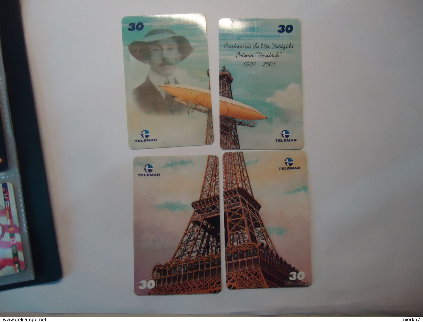 BRAZIL USED CARDS   FRANCE    THEME 4  PUZZLES  Eiffel Tower AND BALLOON - Flugzeuge