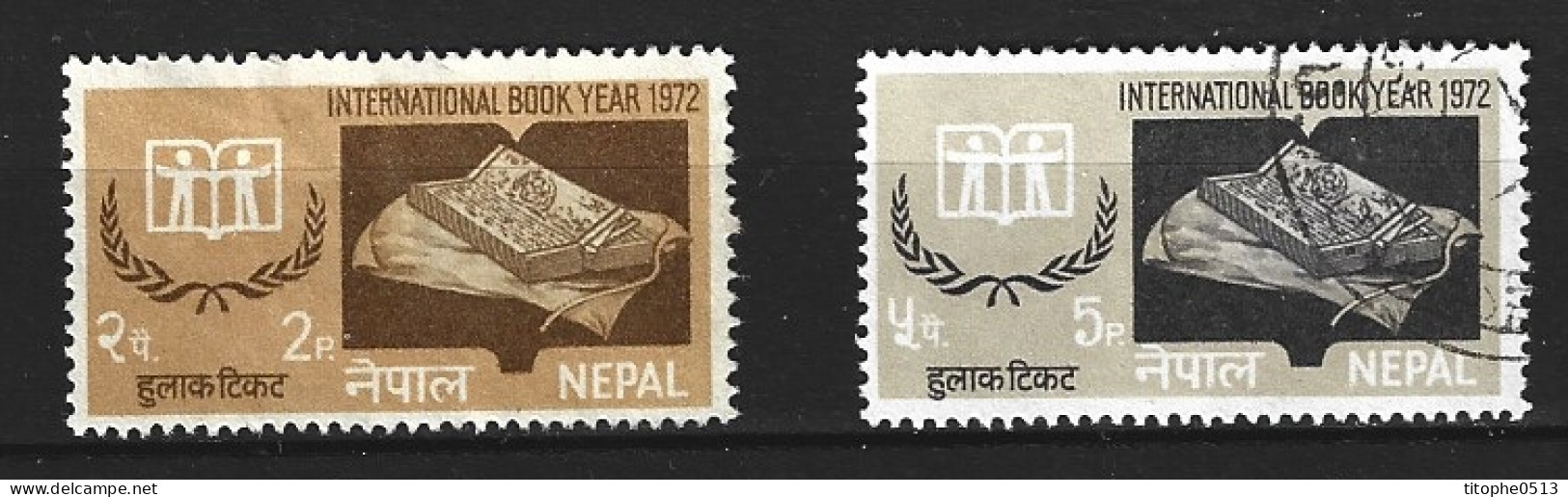 NEPAL. N°248-9 Oblitérés De 1972. Année Internationale Du Livre. - Nepal