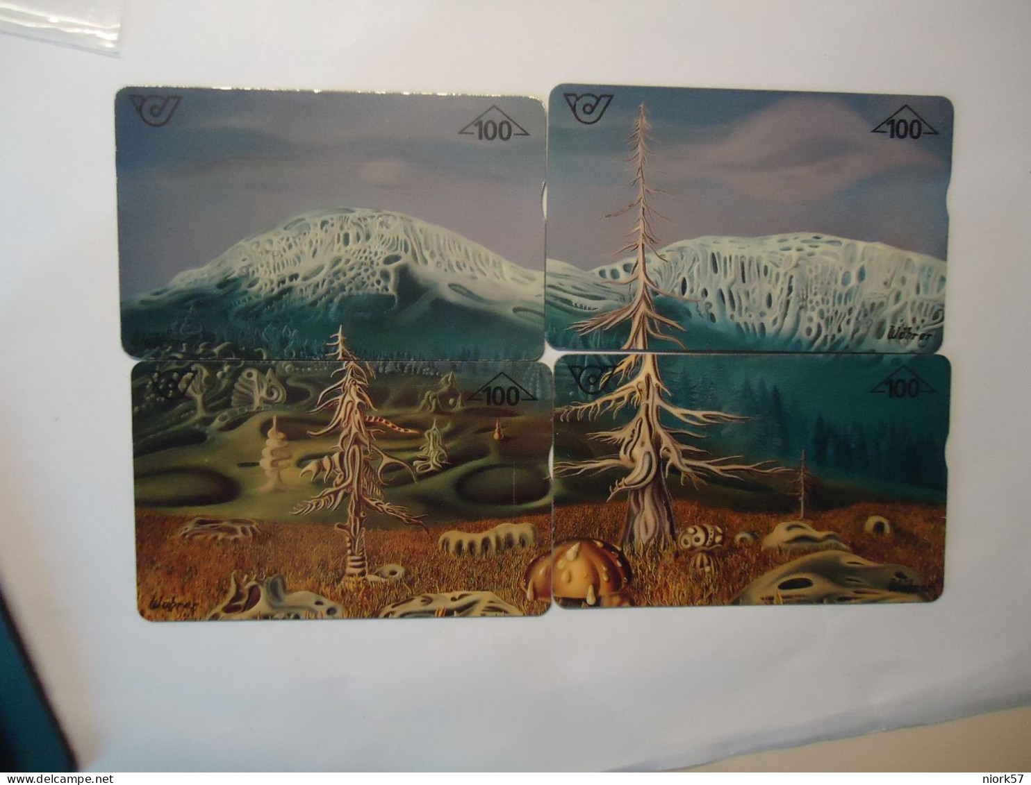 AUSTRIA  USED CARDS   4  PUZZLES  MOUNTAINS    SEOSONS - Autriche