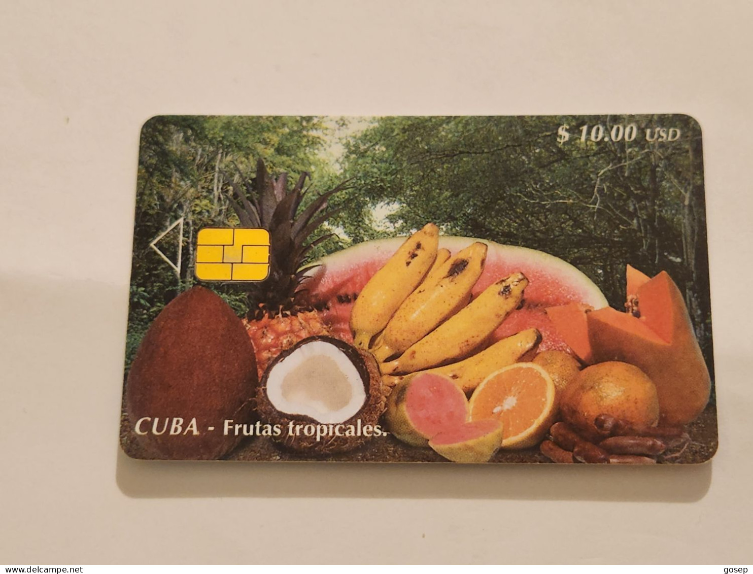 CUBA-(CU-ETE-0089A)-Frutas Tropicales-(CHT10)-(21)-($10)-(0003372974)-used Card+1card Prepiad Free - Kuba