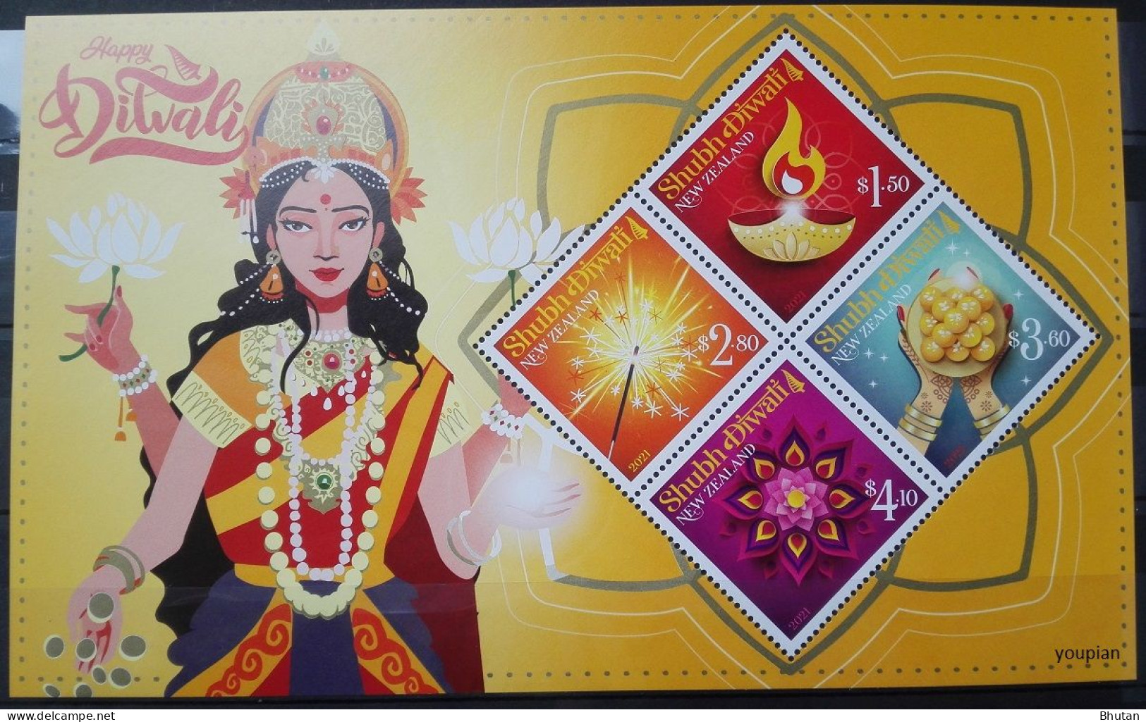 New Zealand 2021, Diwali, MNH Unusual S/S - Unused Stamps