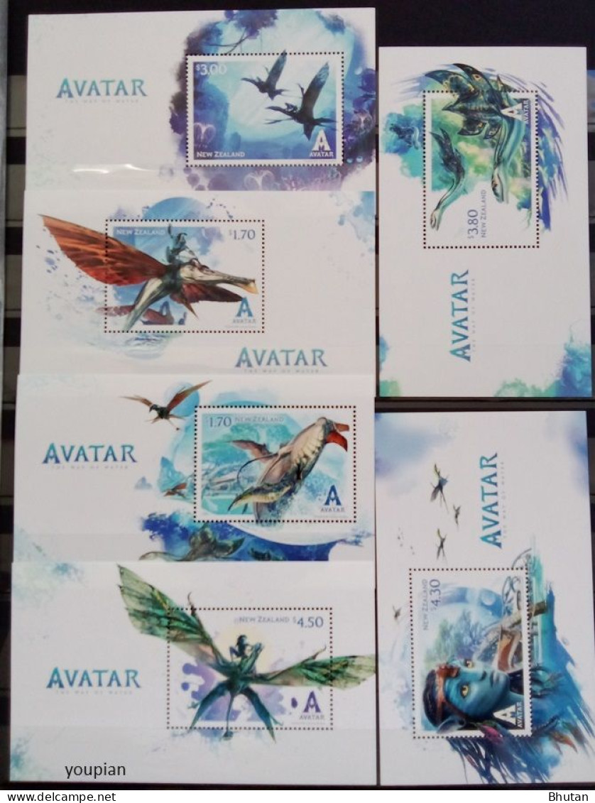 New Zealand 2023, Avatar, Six MNH Unusual S/S - Ungebraucht