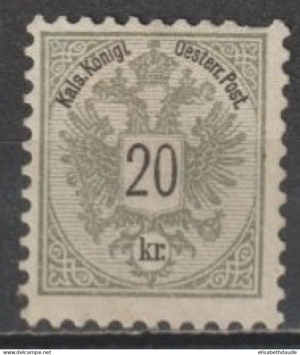 AUTRICHE - 1883 - YVERT N°44 (*) NEUF SANS GOMME 1 DENT COURTE - COTE = (80) EUR. - Unused Stamps