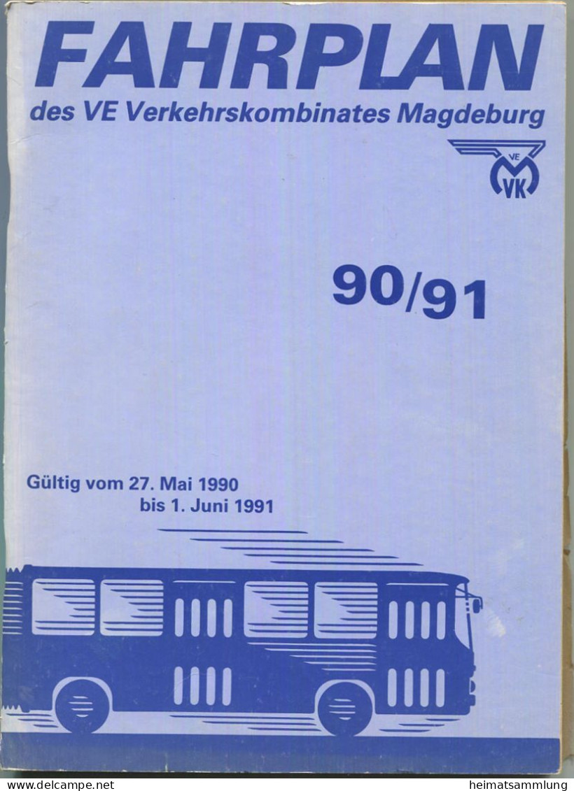 Deutschland - Fahrplan Des VE Verkehrskombinates Magdeburg 90/91  - 176 Seiten - Europa