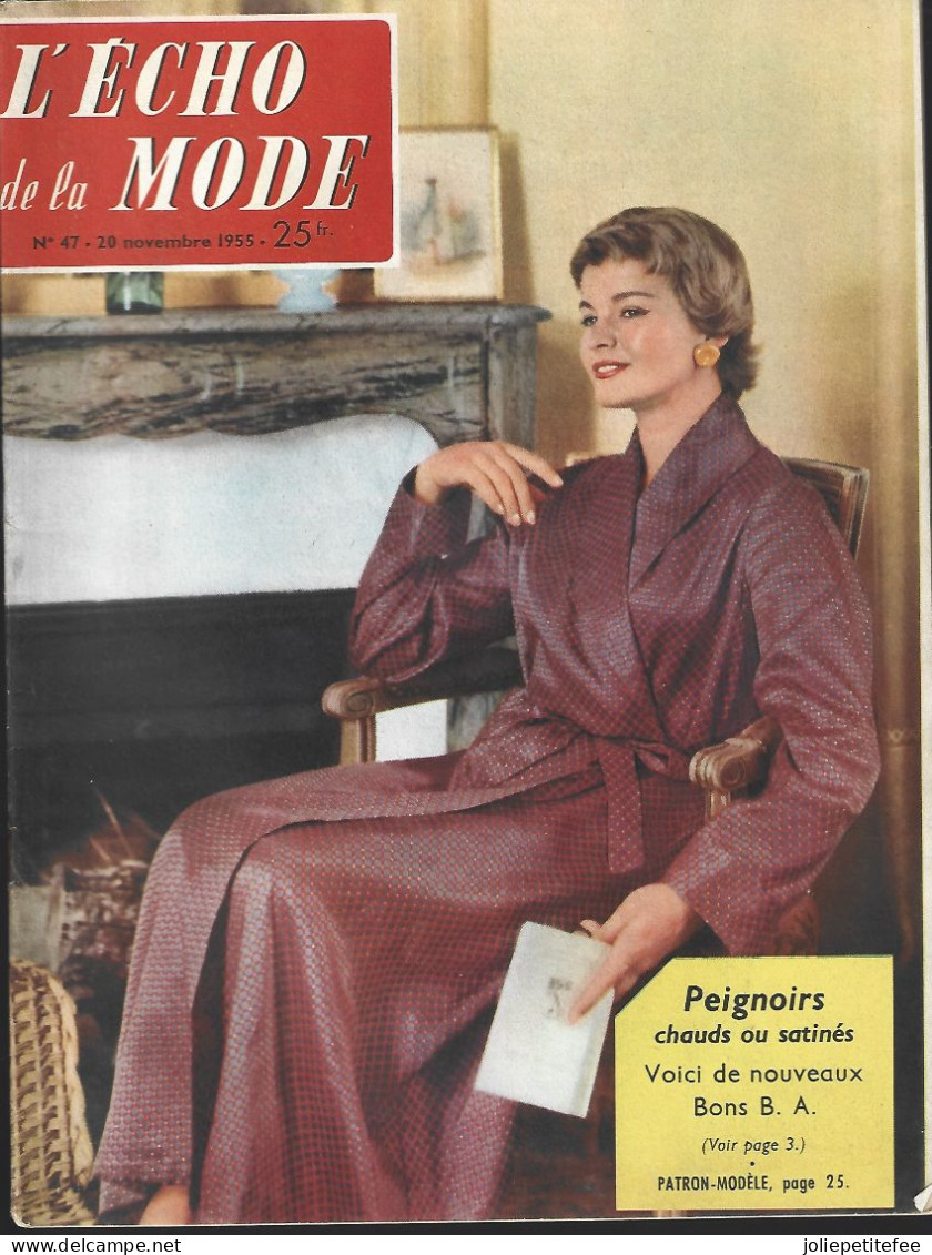 N°47 - 1955.  L'ECHO DE LA MODE.   10 Manteaux, Irez-vous à Ce Beau Mariage. - Moda