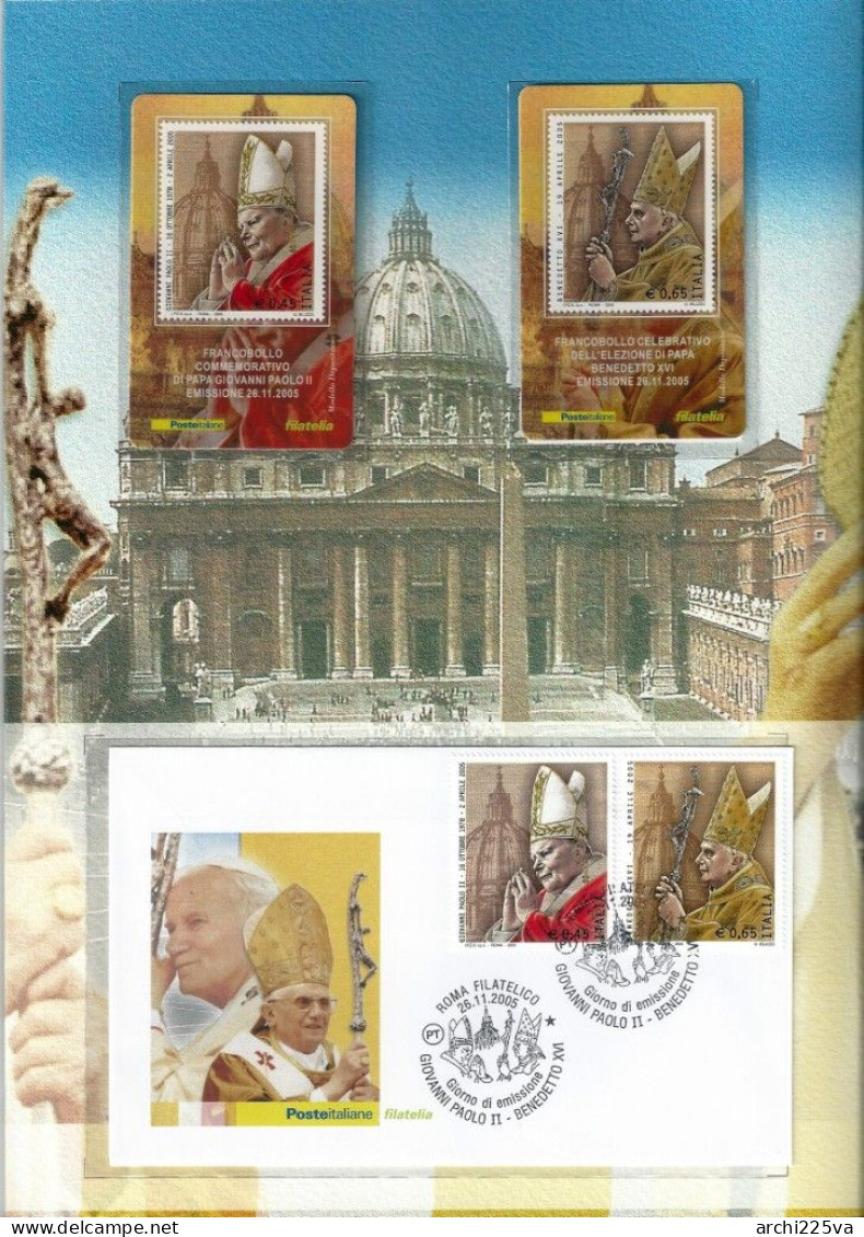 - ITALIA 2005 - FOLDER - Papa GIOVANNI PAOLO II E BENEDETTO XVI - In Vendita Al FACCIALE - Folder