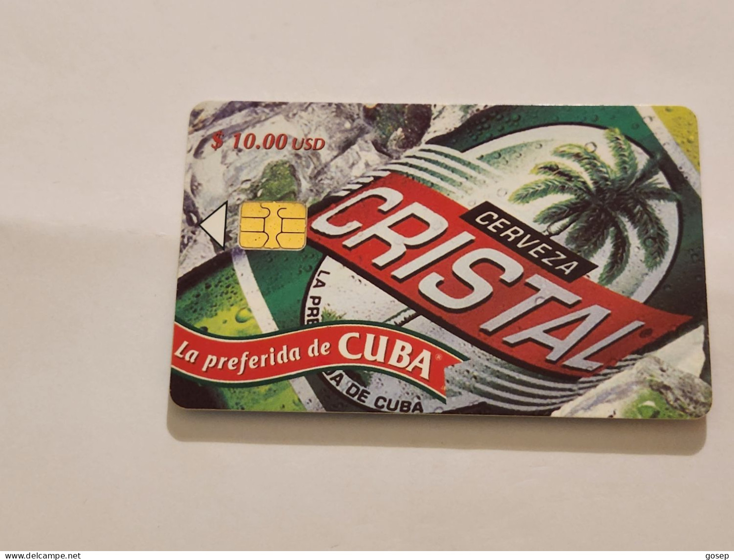 CUBA-(CU-ETE-0125C)-Cerveza Cristal-3(25)-($10)-(0004519331)-used Card+1card Prepiad Free - Kuba