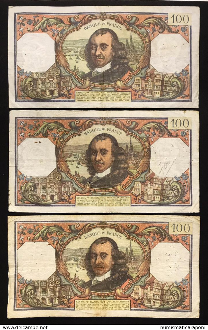 Francia France 100 Francs 3 6 1976 + 5 8 1976 + 1 9 1977 Lotto 312 - 100 F 1964-1979 ''Corneille''