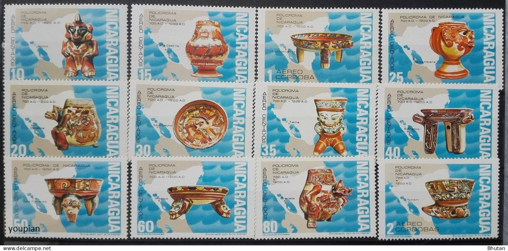 Nicaragua 1972, Pre Columbian Art, MNH Stamps Set - Nicaragua