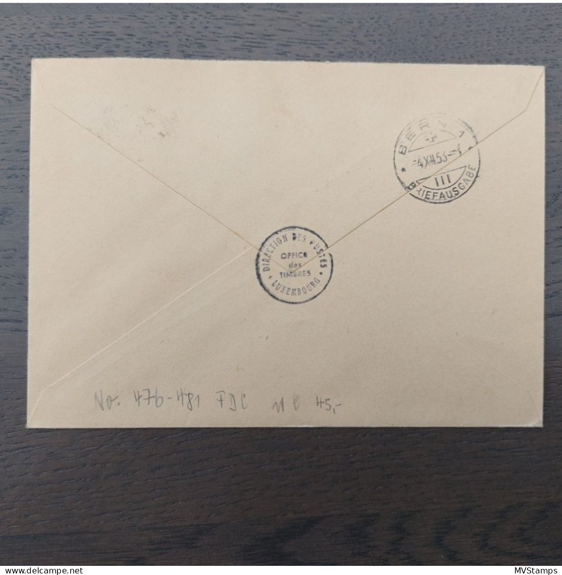 Luxemburg 1953 Satz 517/23 FDC Auf R-Umschlag Nach Bern (Schweiz). - Storia Postale