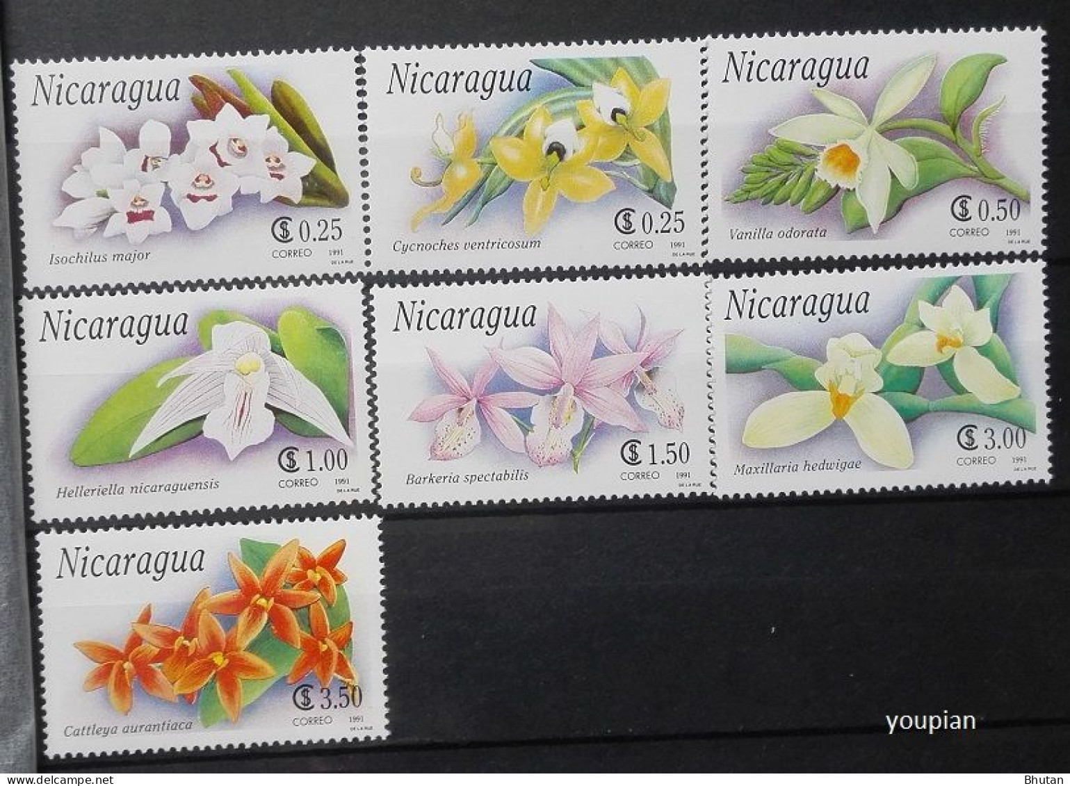 Nicaragua 1991, Orchids, MNH Stamps Set - Nicaragua