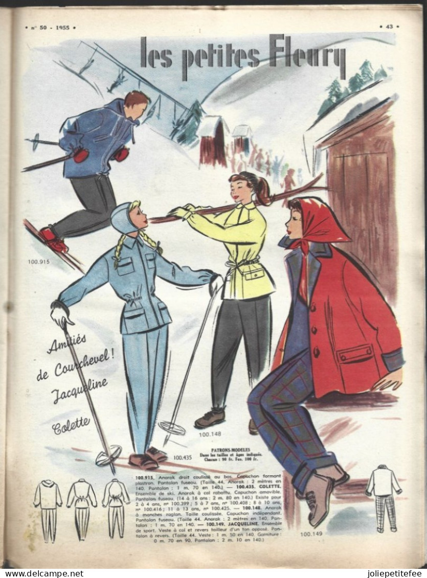 N°50 - 1955.  L'ECHO DE LA MODE.   Je Me Coiffe De Feutrine, Les Petites Fleury. - Lifestyle & Mode