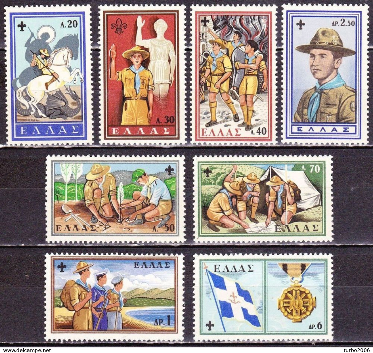 GREECE 1960 50 Th Anniversary Of Hellenic Boy Scouts MNH Set Vl. 792 / 799 - Nuovi