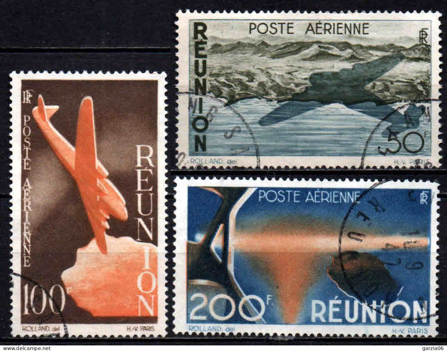 Réunion  - 1947 - Avions - PA 42 à 44 - Oblit - Used - Poste Aérienne