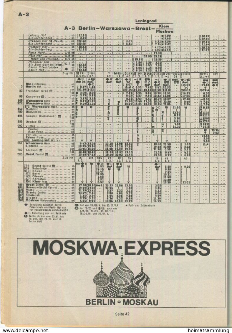 Deutschland - DR Deutsche Reichsbahn - Kursbuch Ausland 1990-1991 - 224 Seiten - Europa