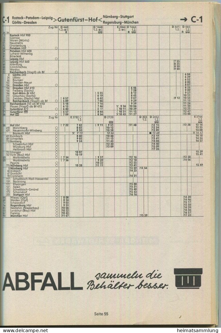 Deutschland - DR Deutsche Reichsbahn - Kursbuch Ausland 1990-1991 - 224 Seiten - Europe