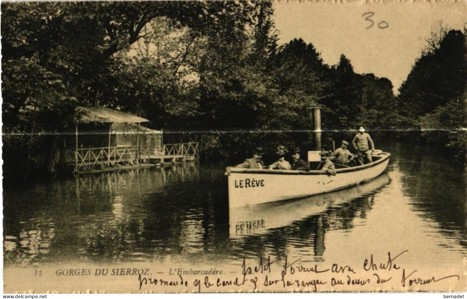 73 . GRESY SUR AIX . GORGES DU SIERROZ . L EMBARCADERE . BATEAU A VAPEUR " LE REVE " Voir Cachet Au Verso - Gresy Sur Aix