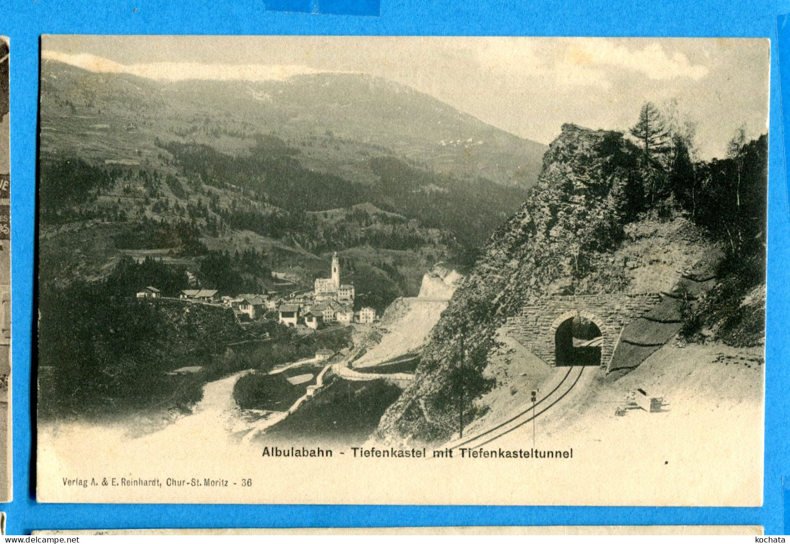 Y095, Albulabahn, TiefenKastel Mit Tiefenkasteltunnel, 36, Reinhardt, Précurseur, Non Circulée - Tiefencastel