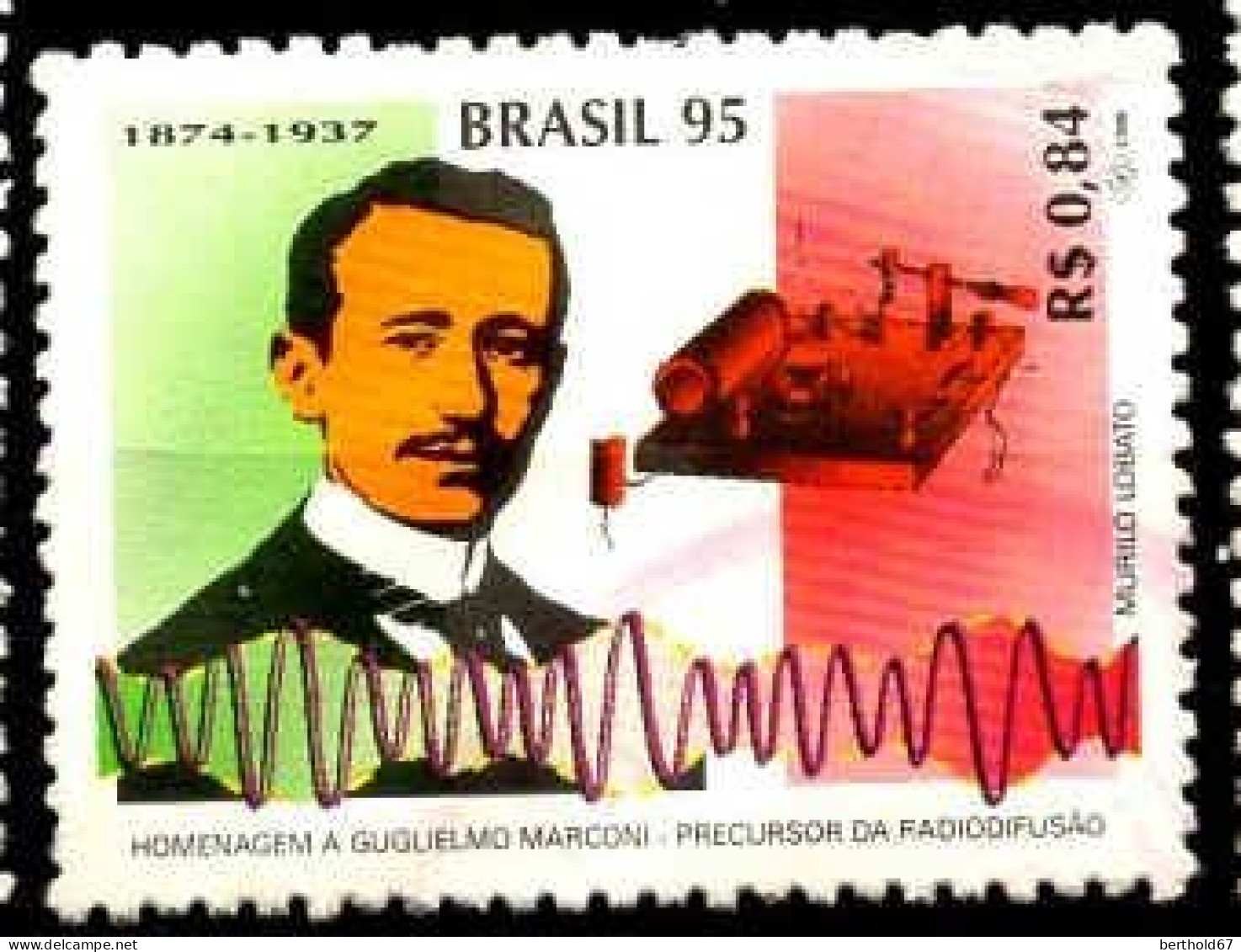Brésil Poste Obl Yv:2228 Mi:2642 Homagem A Guglielmo Marconi (Obli. Ordinaire) - Gebraucht