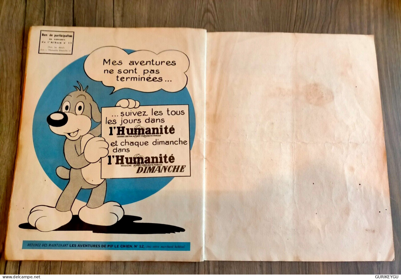 RARE Les Aventures De Pif Le Chien N° 2 . 734 Du 20/06/1953 Supplément De L'Humanité - Pif & Hercule