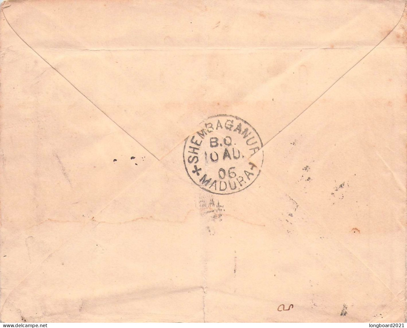 CEYLON - ENVELOPE 5c 1906 - INDIA / 5258 - Ceylan (...-1947)