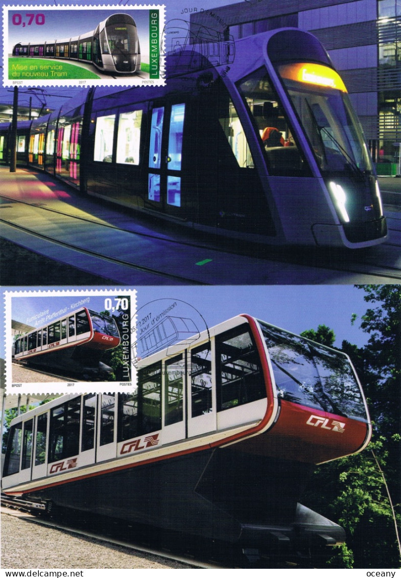 Luxembourg - Transport : Tramway Et Funiculaire CM 2087/2088 (année 2017) - Maximum Cards