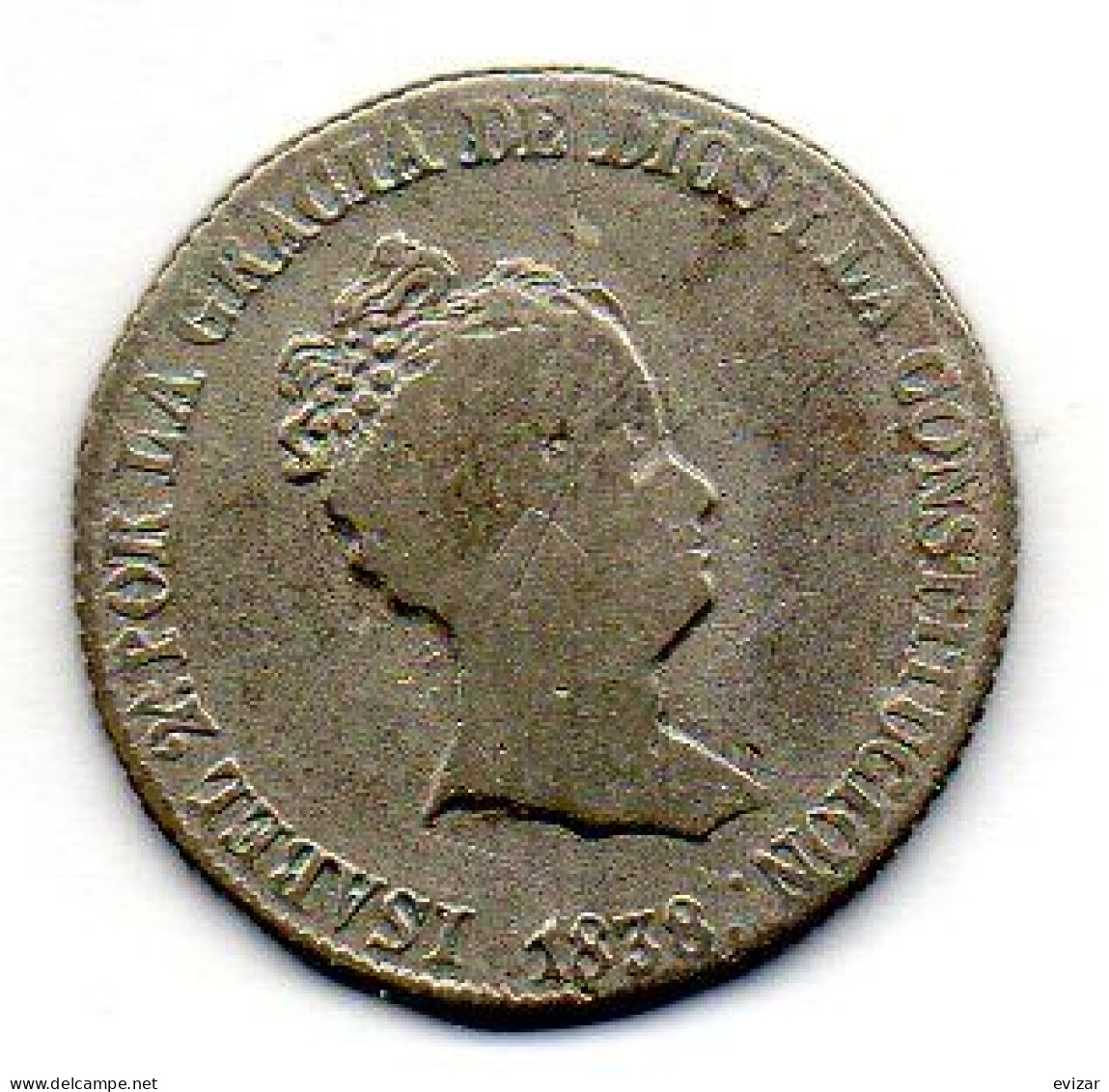 SPAIN, 4 Reales, Silver, Year 1838-B, KM # 519.1, ISABELL II - Otros & Sin Clasificación